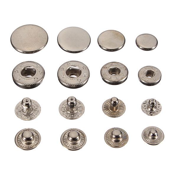 15Pcs Snap Fasteners Popper Press Stud Sewing Leather Button - MRSLM