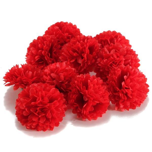 10Pcs Artificial Daisy Mum Flower Silk Spherical Heads Bulk Home Party Wedding Decor