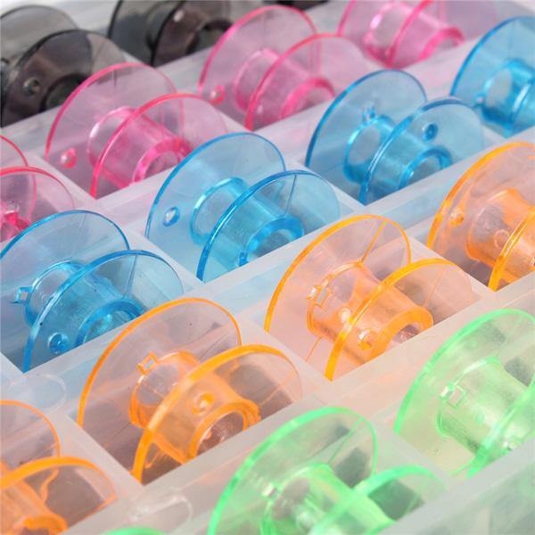 25pcs Empty Colorful Plastic Sewing Machine Bobbins Spools Brother Babylock Singer