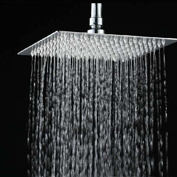 8 Inch Stainless Steel Bathroom Square Silver Pressurize Rainfall Shower Head Chrome Finish