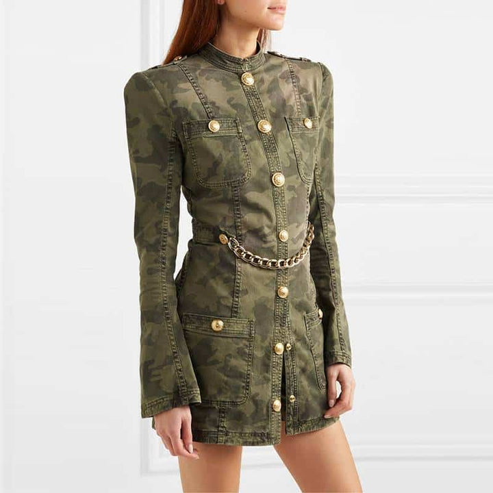 Women's Military Style Mini Dress