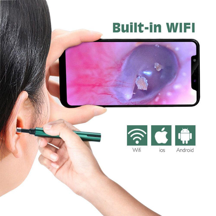 3.0mm Wireless WiFi Ear Pick Otoscope Camera Borescope Luminous Ear Wax Cleaning Teeth Oral Inspection Health Care 3.0/5.0MP