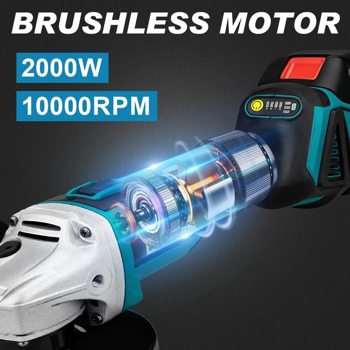 18V 125mm Cordless Angle Grinder with Brushless Motor for Polishing and Cutting