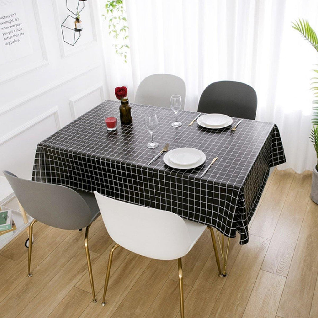 1 PCS Table Cloth Linen Tablecloth Dust proof Rectangle Table Cover Slip Resistant Simple Plaid Table Cover 140x220cm