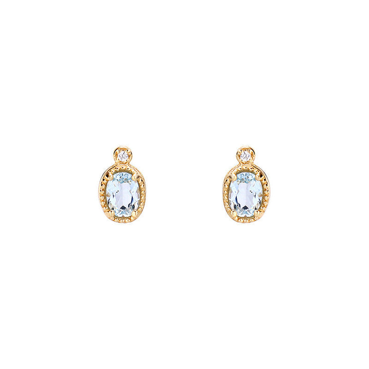 Simple Retro Sky Blue Topa Earrings