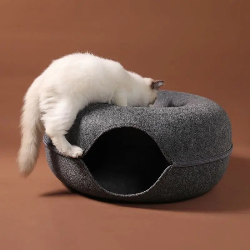 Foldable Felt Cat Tunnel Bed