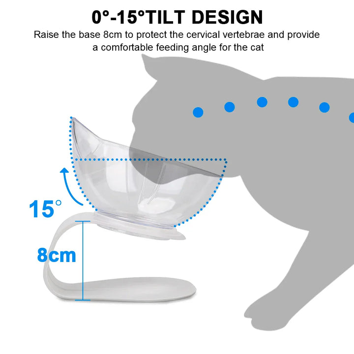 Ergonomic Double Bowls Pet Feeder with Raised Stand for Cats and Dogs