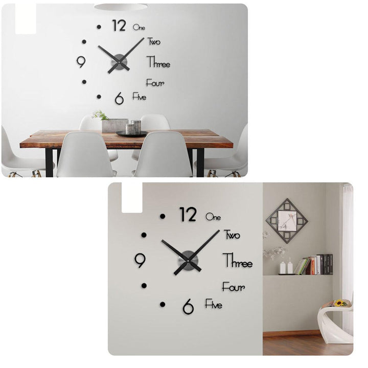 3D Modern DIY Wall Clock Mirror Surface Sticker Mechanism Clock Home Living Room Office Decor Clocks Acrylic