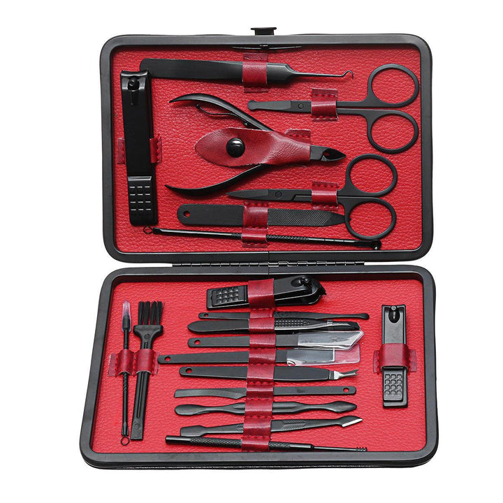 20PCS/Set Stainless Steel Manicure Pedicure Tool Nail Clipper Set Grooming Kit