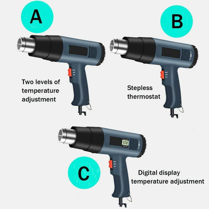 2000W 220V /110V Electric Hot Air Gun Thermoregulator Heat Guns LCD Display Shrink Wrapping Thermal Power Tool Portable