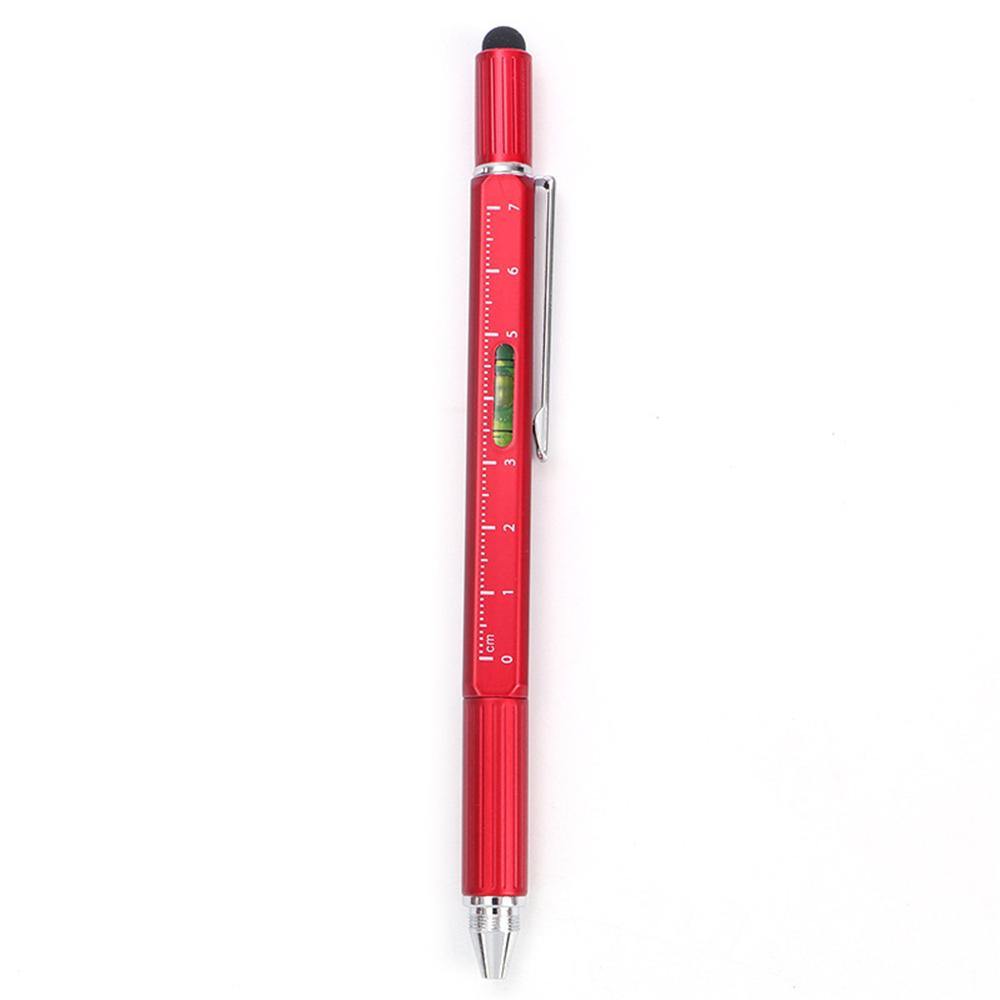 0.7mm Multi Function Level Tool Pen Square Touch Screen Rod Metal Screwdriver Ballpoint Pen Gift Tool School Office Supplies