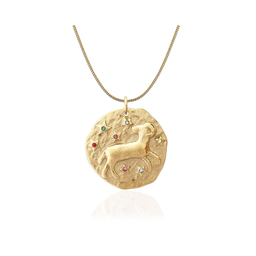 Twelve Constellations Gold Coin Pearl Necklace