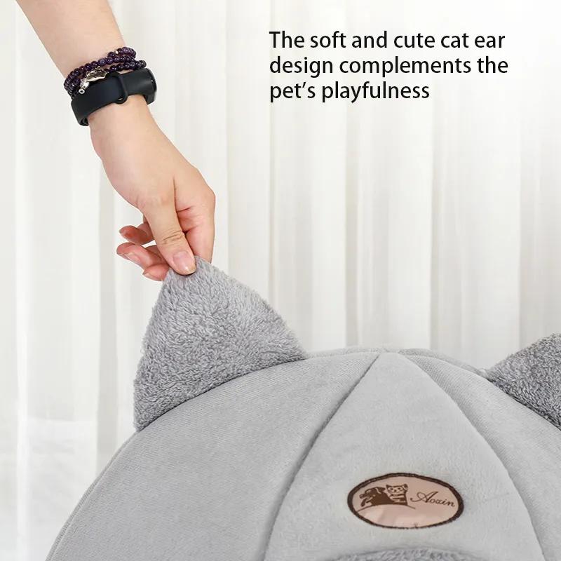 Cozy Cave Cat Bed - Winter Warmth Indoor Pet Nest for Cats and Small Dogs