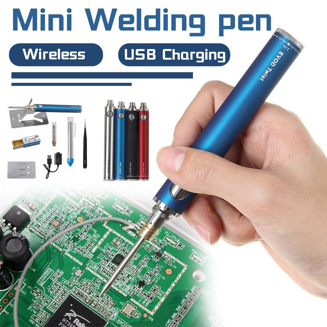 8PCS Mini USB Cordless Welding Pen Soldering Iron Welder Wood Burning Tool Sets