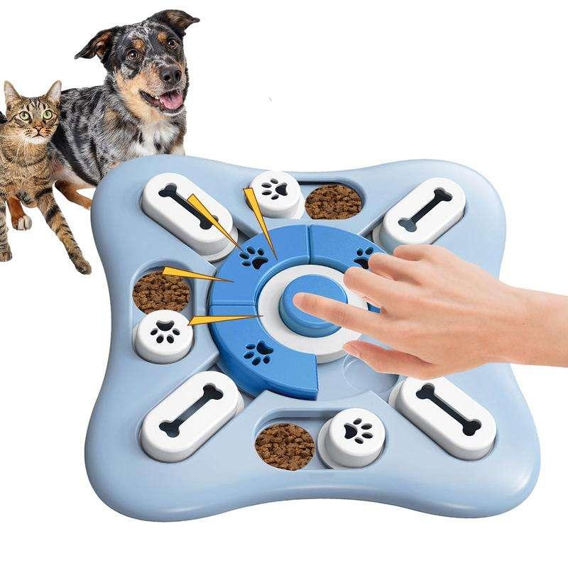 Interactive Squeaky Dog Puzzle Toy: Treat Dispensing Sound Enrichment Game