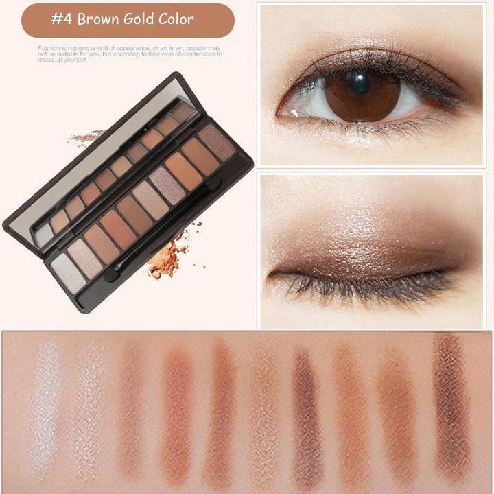 10 Colors Eye Shadow Palette Set Glitter Shimmer Long Lasting Waterproof - MRSLM