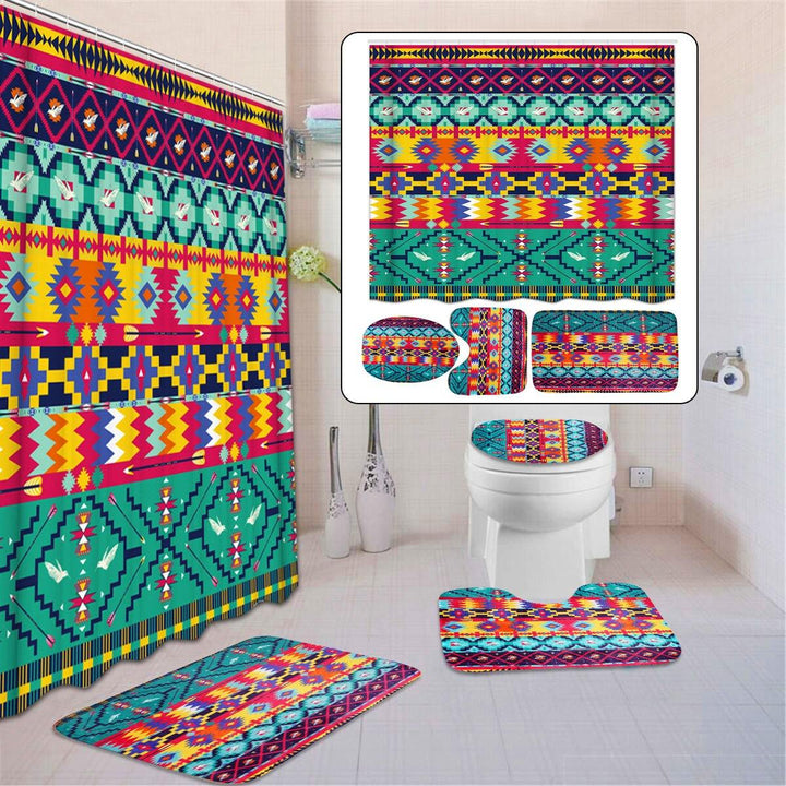 3PCS Bathroom Set Toilet Cover Mat Non-Slip Rug Pedestal Rug Floor Carpet Home Decor (#3)