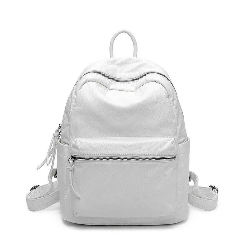 Women's New Washed Fashion Soft Leather Backpack