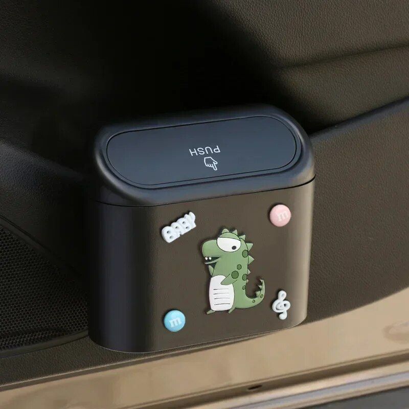 Compact Cartoon Car Garbage Bin