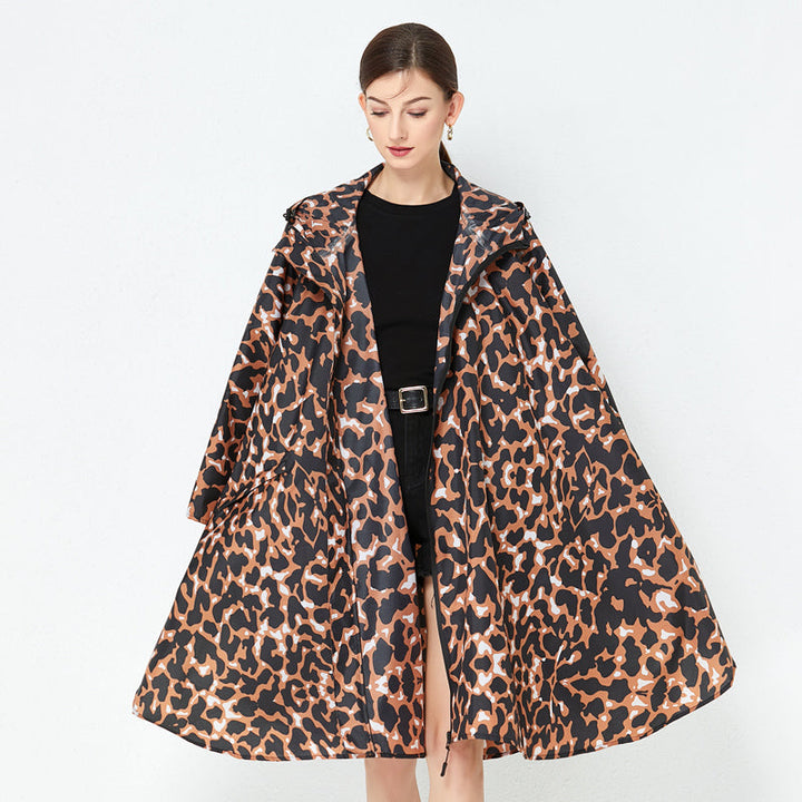 Leopard Print Women's Waterproof Raincoat