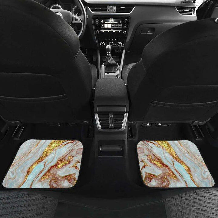 Luxe Pink Gold Liquid Marble Car Floor Mats (Full Set of 4)