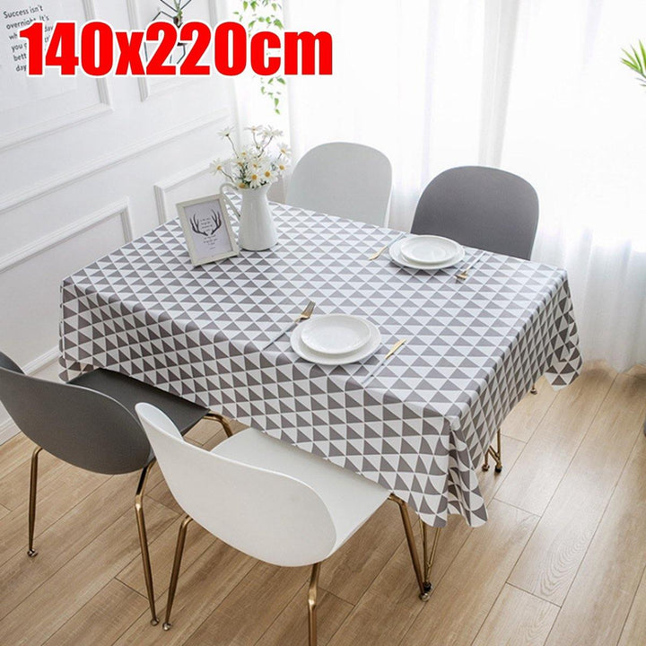 1 PCS Table Cloth Linen Tablecloth Dust proof Rectangle Table Cover Slip Resistant Simple Plaid Table Cover 140x220cm