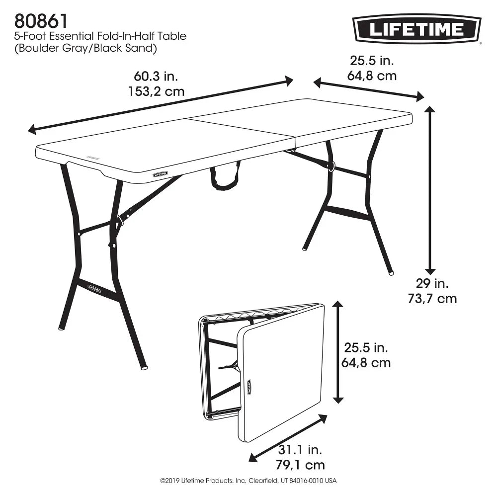 Portable 5-Foot Folding Table for Outdoor and Indoor Use