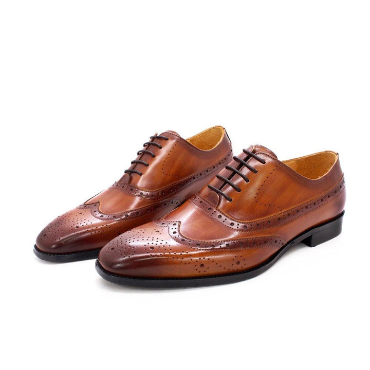 Men's Classic Japanese Leather Shoes Brogue Carved Hollow