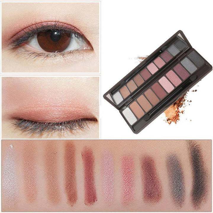 10 Colors Eye Shadow Palette Set Glitter Shimmer Long Lasting Waterproof