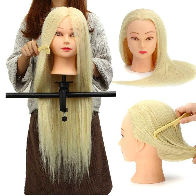 30% Real Hair Long Hairdressing Mannequin Training Practice Head Salon + Clamp - MRSLM