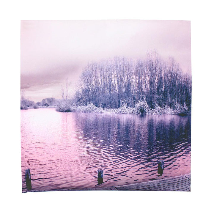 3Pcs Canvas Print Paintings Purple Lake Landscape Oil Painting Wall Decorative Printing Art Picture Frameless Home Office Decoration