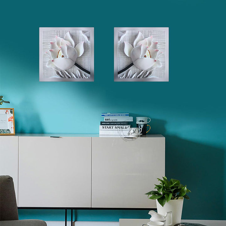 2Pcs Flowers Canvas Print Paintings Wall Decorative Print Art Pictures Frameless Wall Hanging Decorations for Home Office