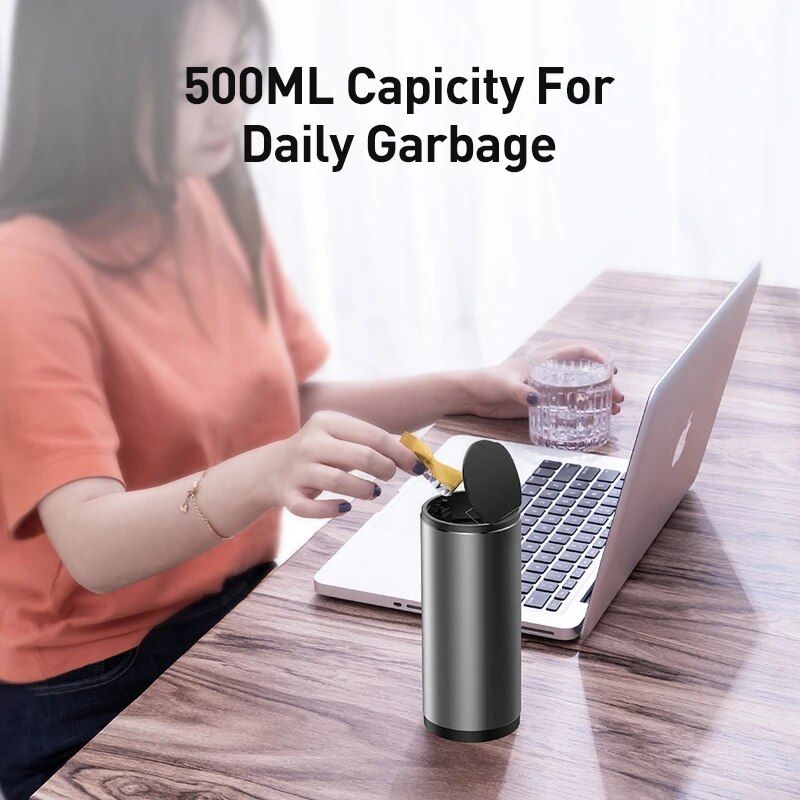 Deluxe Car Trash Bin with Easy-Click Disposal and Odor Seal Technology