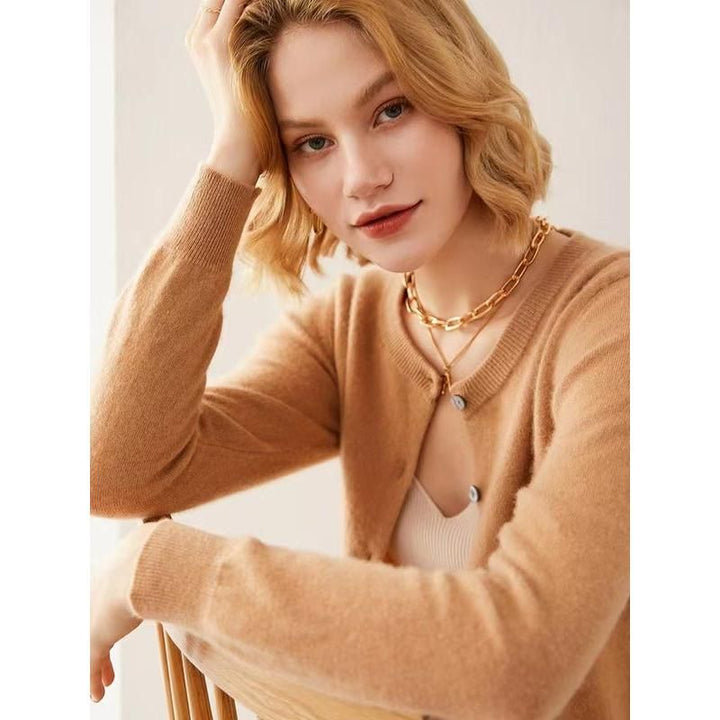 100% Wool Single Breasted Cardigan for Women