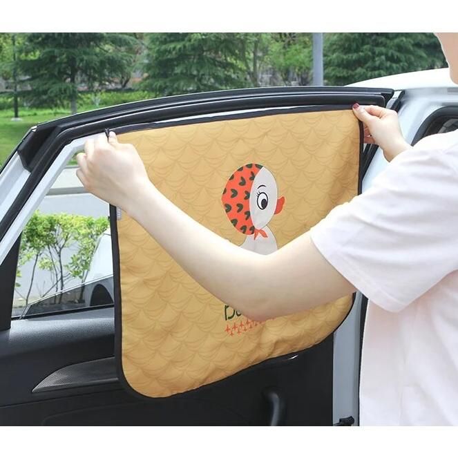 Universal Magnetic Car Sun Shade with Cute Cartoon Styling