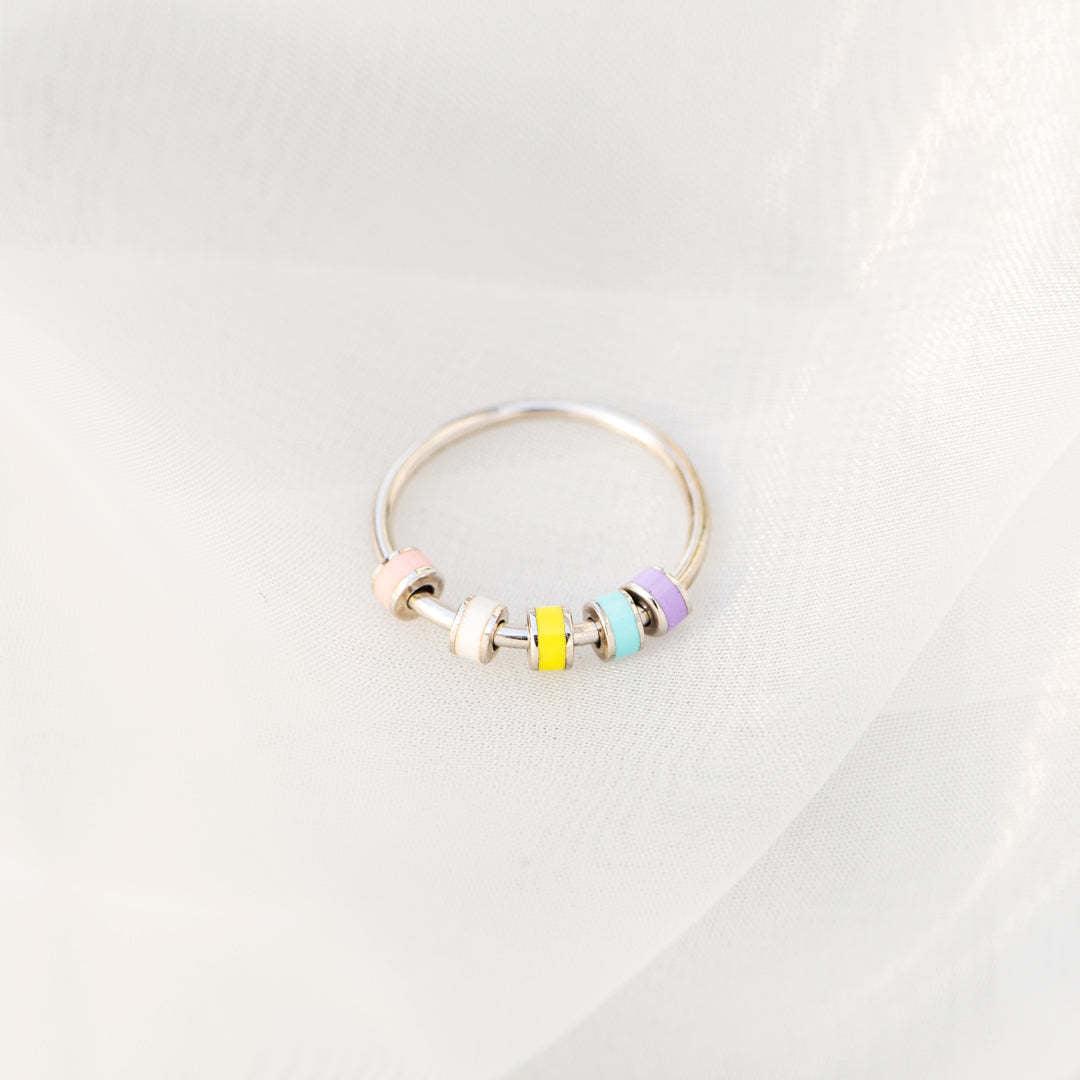 Women's Live Broadcast Net Celebrity Temperament Fashion Ring With Colorful Beads