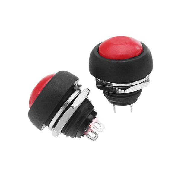 4Pcs Waterproof Button Switch Momentary Off/On Push Button Switch Red 12mm