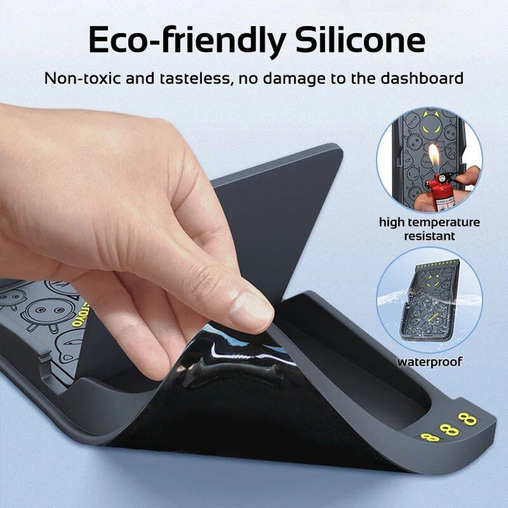 Universal 3-in-1 Car Dashboard Silicone Phone Holder with Anti-Slip GPS Mat