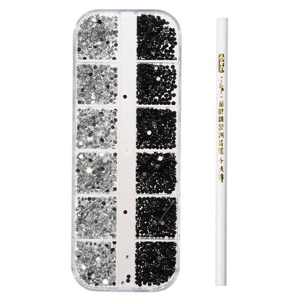 3D Round Glitter Rhinestone Bead  Wax Picker Pencil Diamant Gems Manicure Nail Art Tool