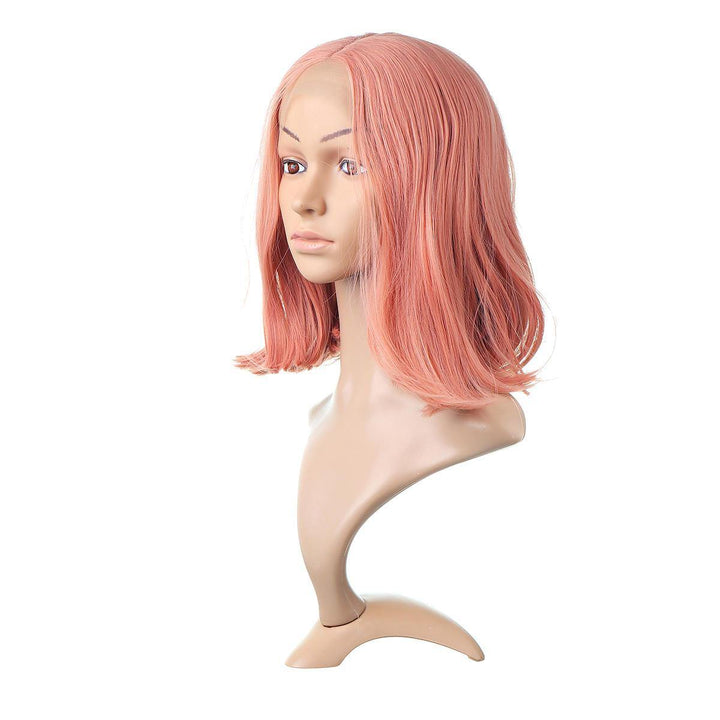 12/14 inch Pink Bob Lace Front Wig Human Hair  Pre Plucked Blonde Grey Green Ombre Short Bob Wigs