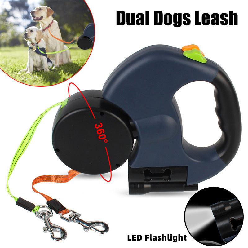 Zylo Retractable Dual Dog Leash