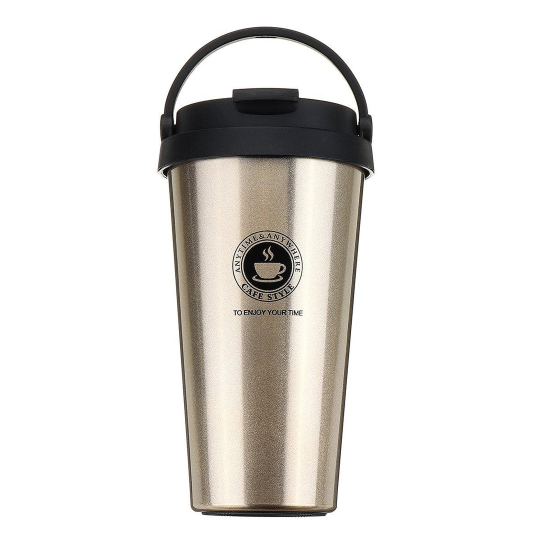 500ML Portable Coffee Vacuum Flasks Insulated Mugs Hot & Cold Cup With Handle Leakproof Stainless Steel Thermos Flask Tea Water Bottle - MRSLM