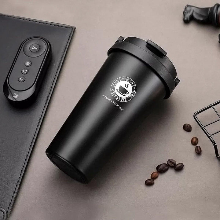 500ML Portable Coffee Vacuum Flasks Insulated Mugs Hot & Cold Cup With Handle Leakproof Stainless Steel Thermos Flask Tea Water Bottle