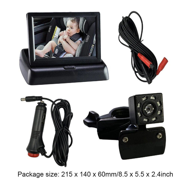 5" HD Baby Car Mirror Monitor: Infrared Night Vision, 150¬∞ View, Foldable LCD