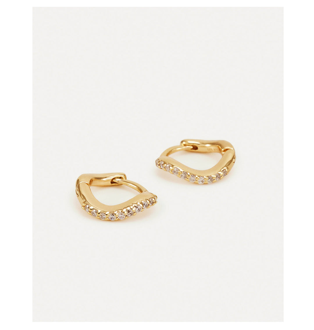 18K Gold-plated Sterling Silver Earrings With A Niche Design