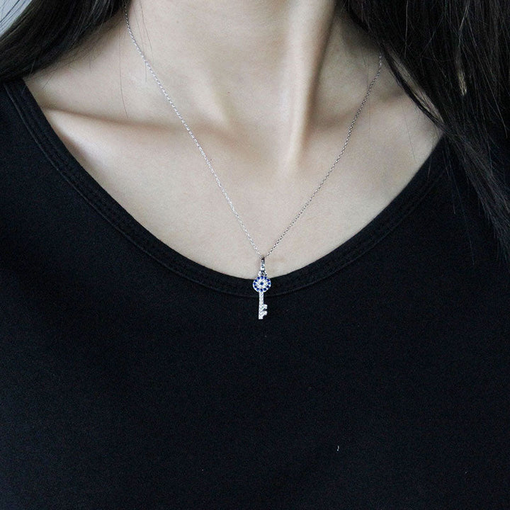 Key Silver Necklace Female Smart Pendant Necklace