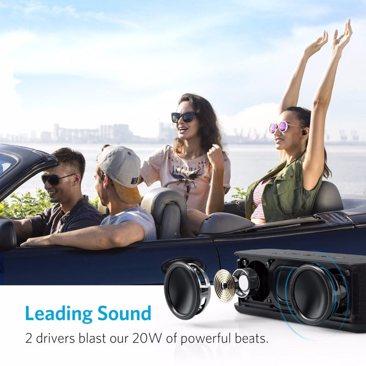 Portable Bluetooth Speaker with BassUp & IPX7 Waterproof, 12H Playtime, USB-C