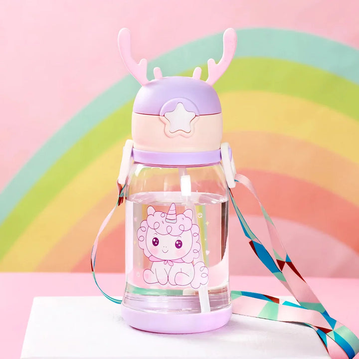 600ml Cartoon Antler Sippy Cup for Kids