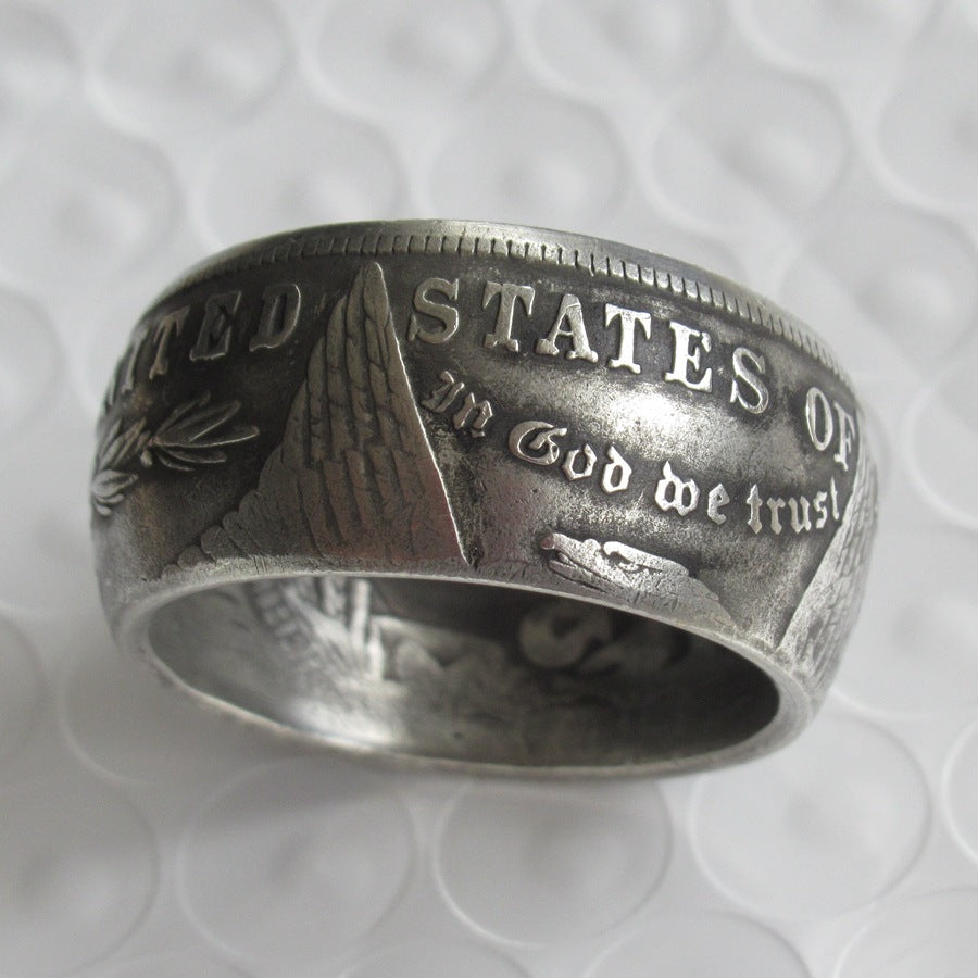 Antique Coin US Morgan Silver Dollar Ring