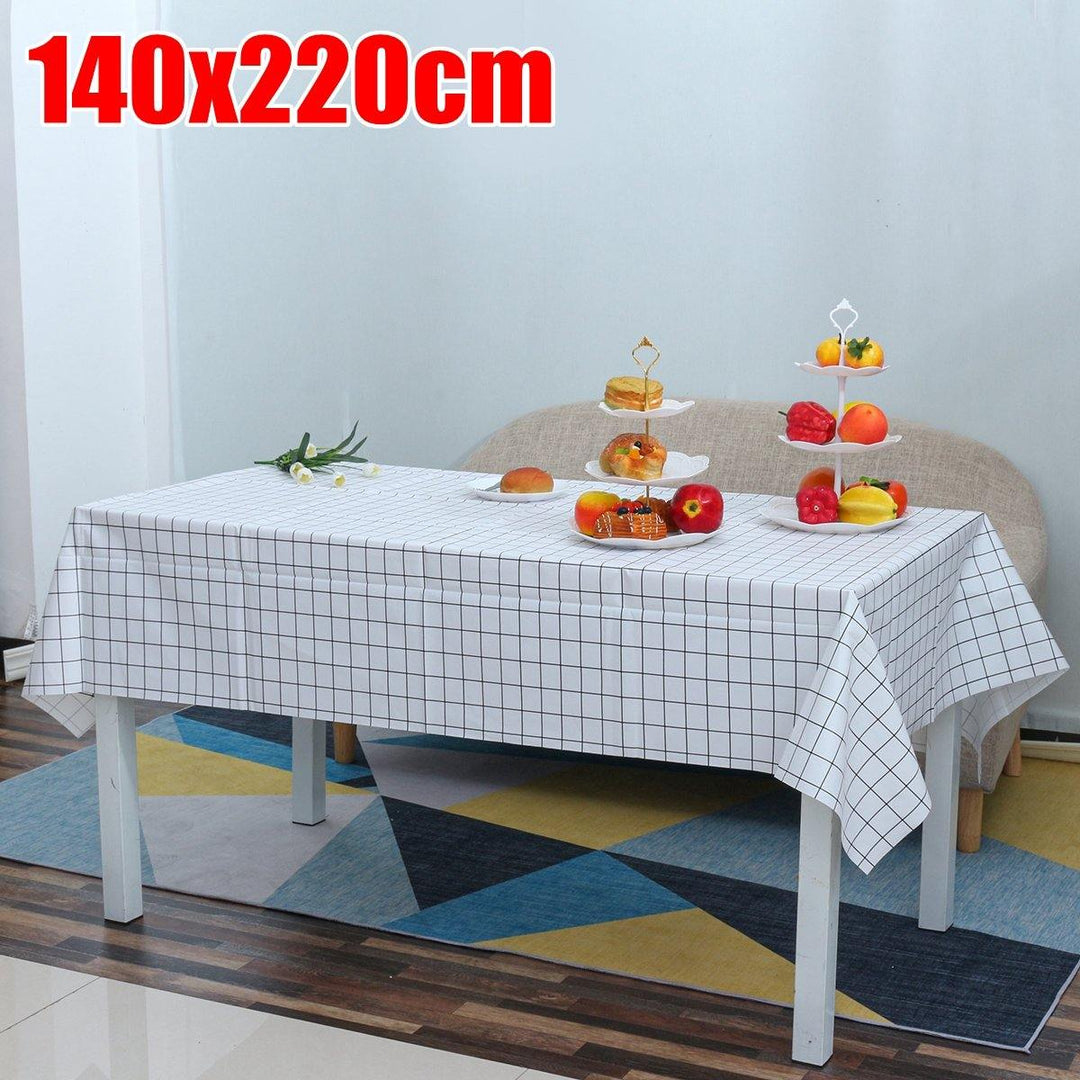 1 PCS Table Cloth Linen Tablecloth Dust proof Rectangle Table Cover Slip Resistant Simple Plaid Table Cover 140x220cm